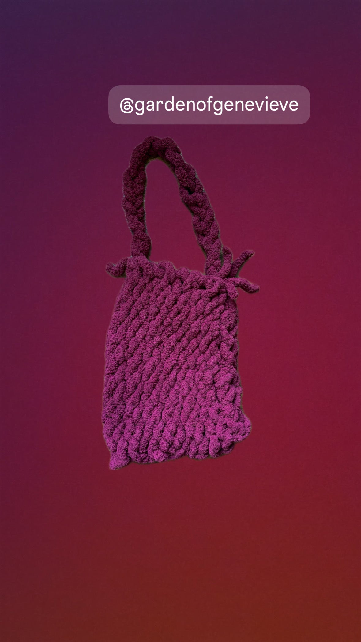 Red Wine Tall Chunky Knit Tote Bag
