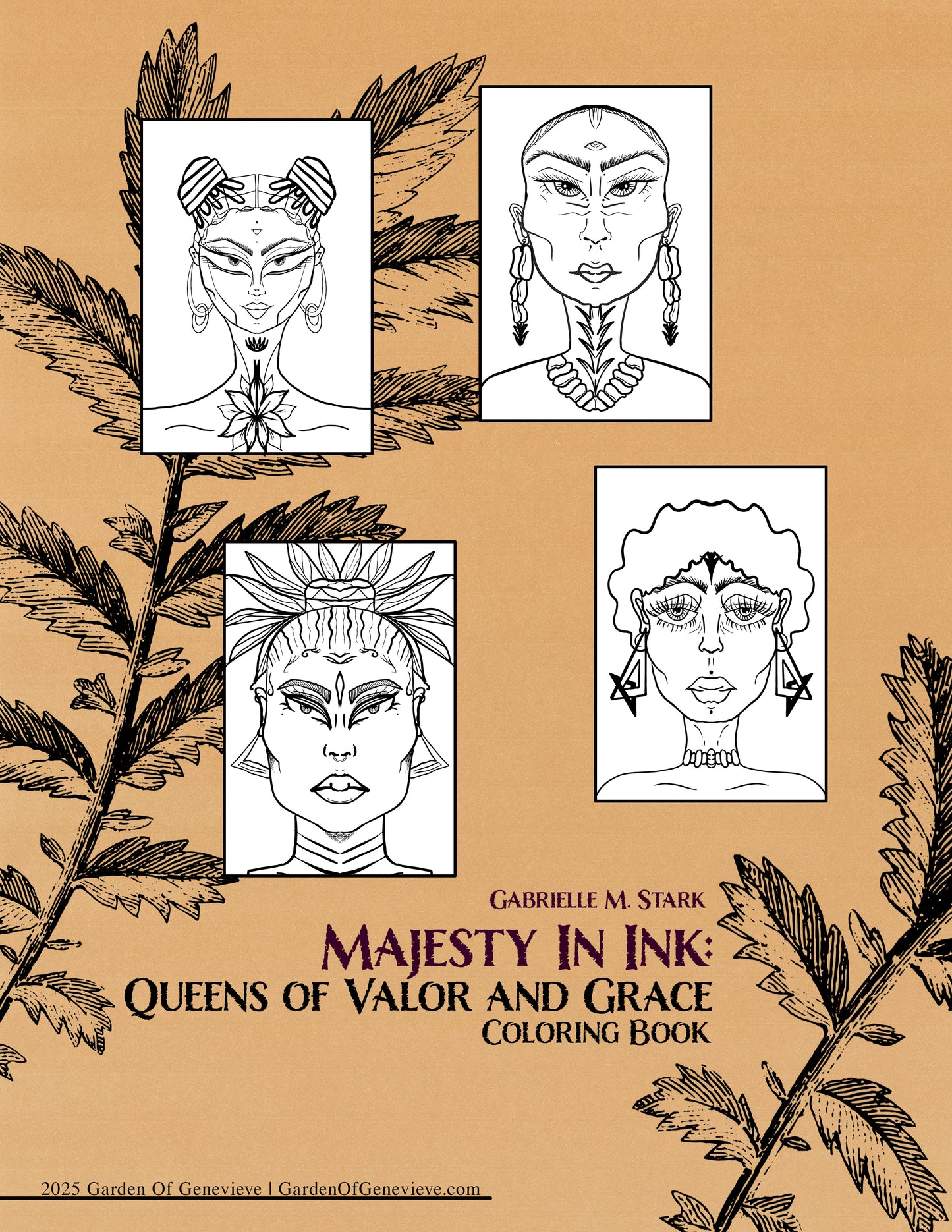 Majesty in Ink:Queens of Valor and Grace Coloring Book