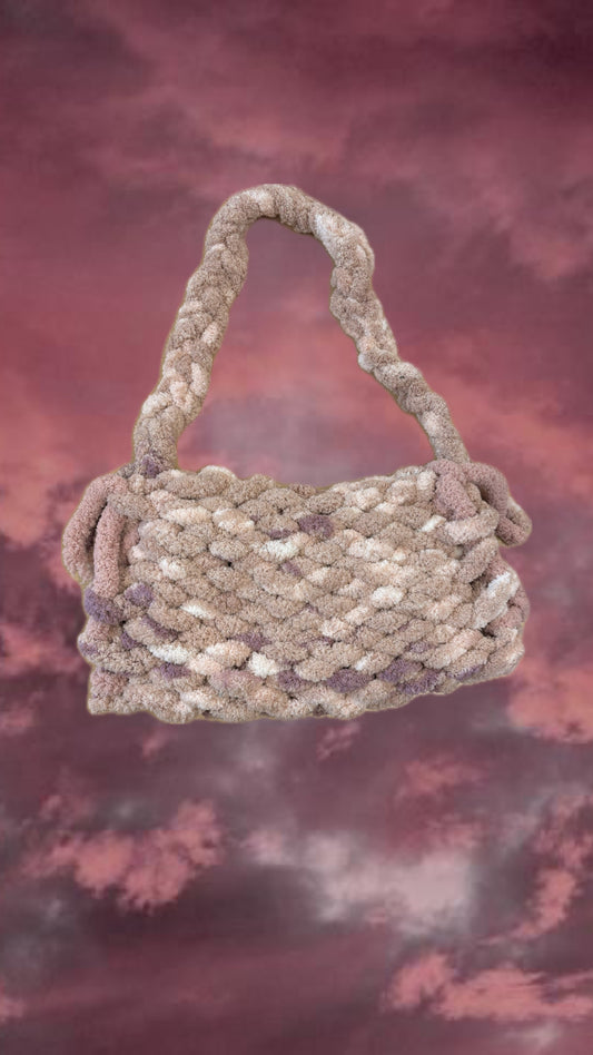 Pastel Pink Chunky Knit Handbag