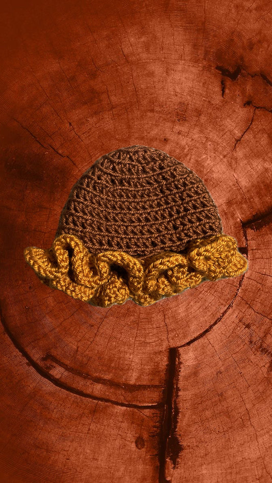 Rust Ruffle Crochet Hat