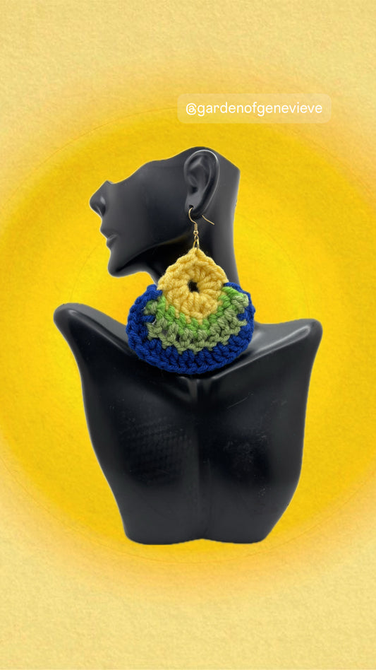 Tropical Rainforest Crochet Earrings