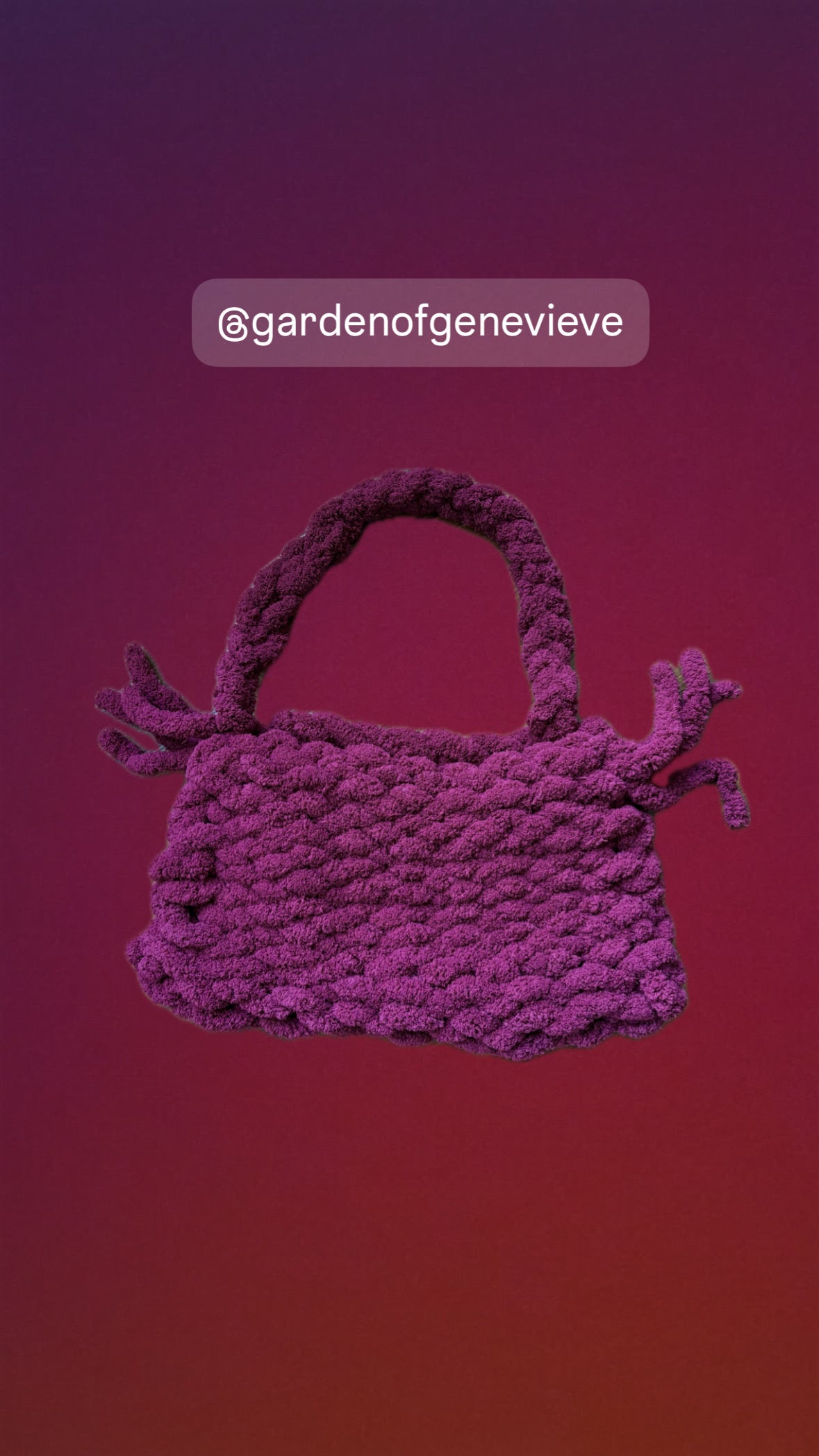 Red Wine Chunky Knit HandBag