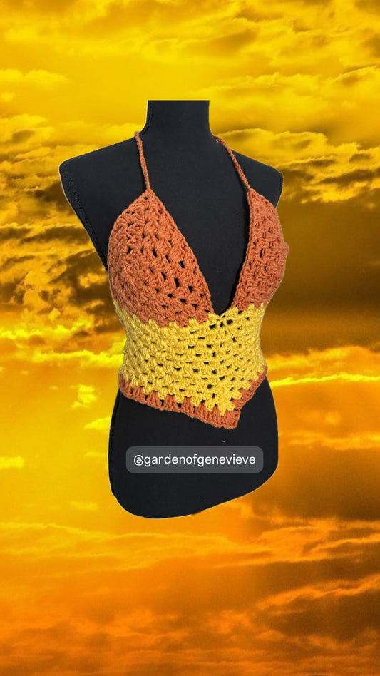 Citrus Glow Crochet Crop Top
