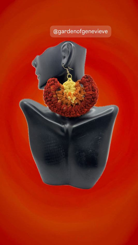 Solar Flare Crochet Earrings