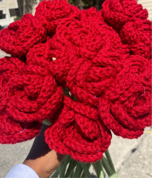 Dozen Crocheted Roses