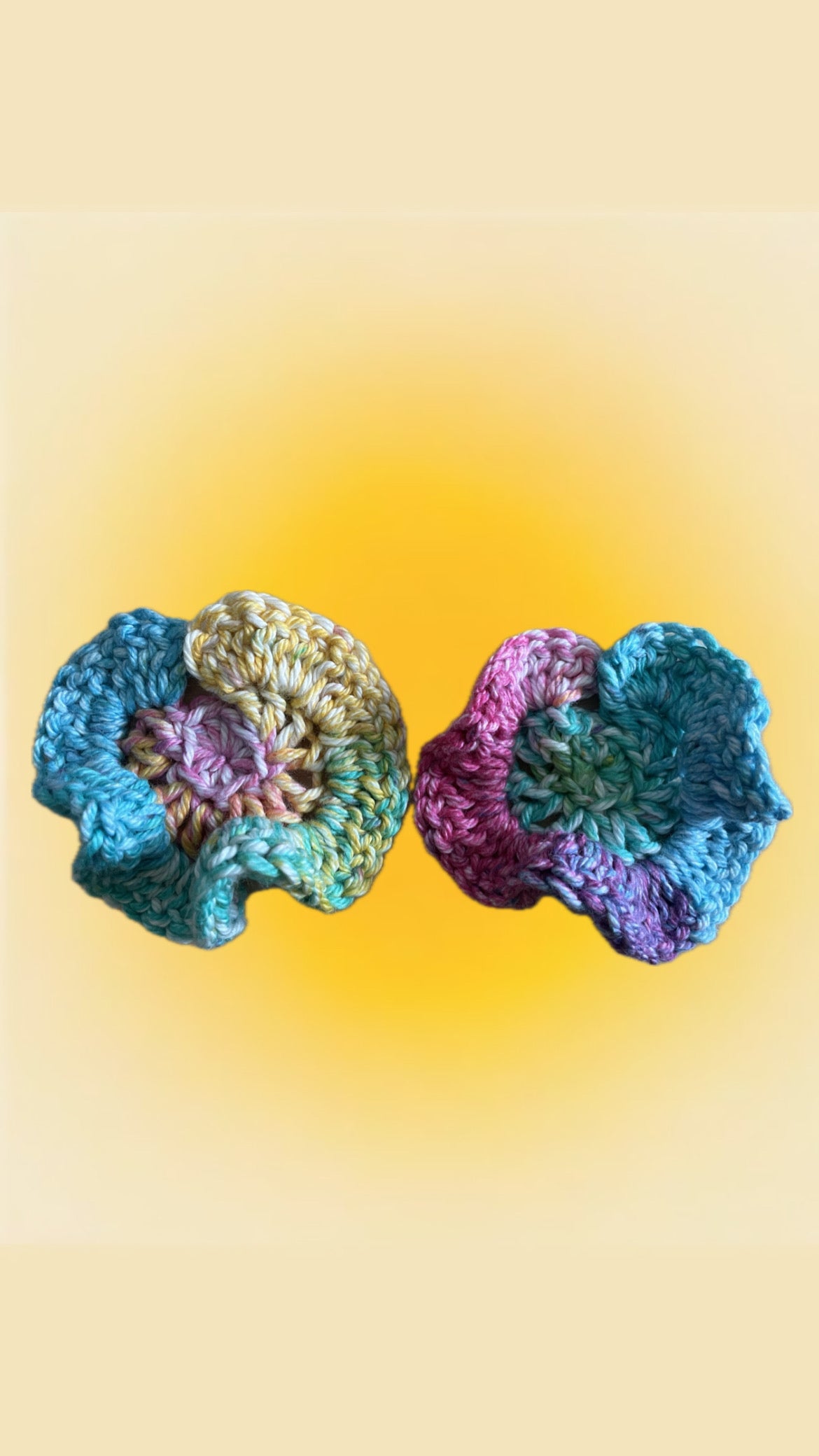 Rainbow Ruffle Crochet Earrings #1