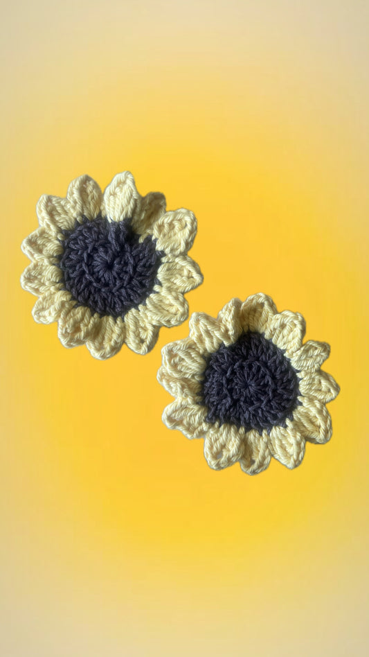 Crochet Sunflower Earrings